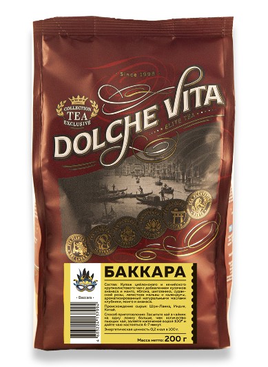 Чай "Баккара" Dolche Vita в мягкой упаковке, 200 гр