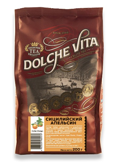 Чай "Сицилийский апельсин" Dolche Vita в мягкой упаковке, 200 гр